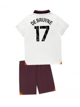 Manchester City Kevin De Bruyne #17 Replika Borta Kläder Barn 2023-24 Kortärmad (+ byxor)